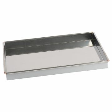 Caisse à génoise - inox - 386x236 mm int / 400x300 mm ext. - h 35 mm