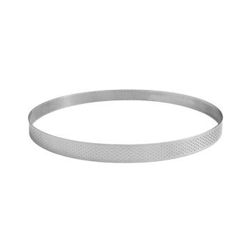 Cercle à tarte perforé - inox - épaisseur 10/10ème - Ø 180 mm h20 mm