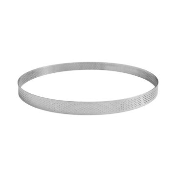 Cercle à tarte perforé - inox - épaisseur 10/10ème - Ø 200 mm h20 mm