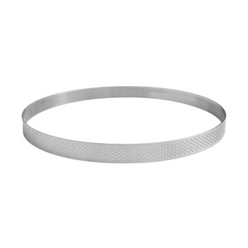 Cercle à tarte perforé - inox - épaisseur 10/10ème - Ø 220 mm h20 mm