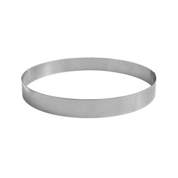 Cercle à tarte perforé - inox - épaisseur 10/10ème - Ø 180 mm h35 mm