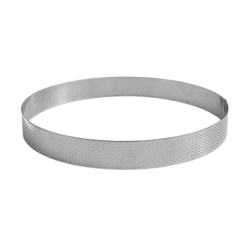 Cercle à tarte perforé - inox - épaisseur 10/10ème - Ø 220 mm h35 mm