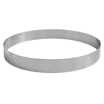 Cercle à tarte perforé - inox - épaisseur 10/10ème - Ø 300 mm h35 mm