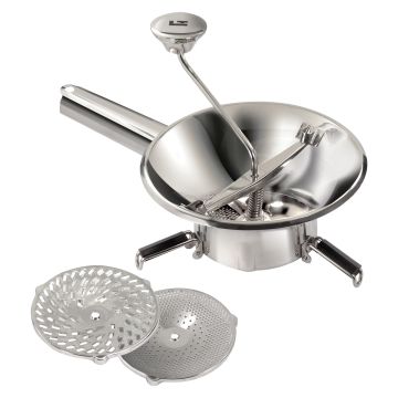 Moulin passe-légumes Ø 22 cm inox - 3 grilles - Pack La Bonne Graine